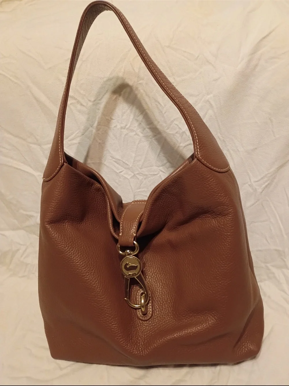 Dooney & Bourke Chestnut Brown Pebbled Leather Hobo